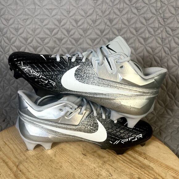 Nike Vapor Edge Elite 360 2 Cleats Men's 10 Football Silver Black Shoes NWOT - Picture 5 of 7